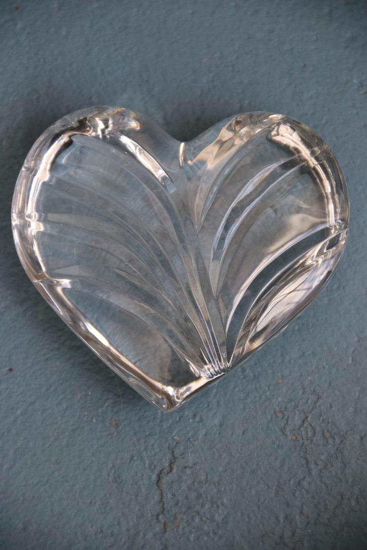 Swirled Heart Crystal Paperweight