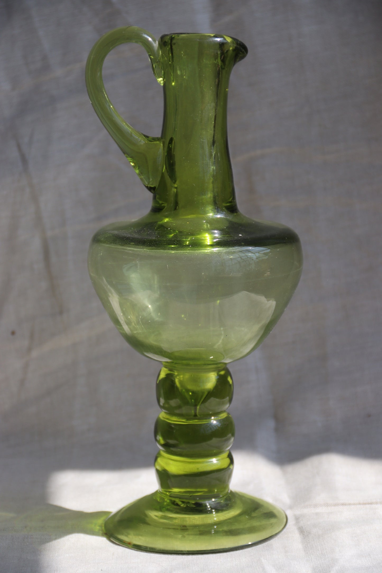 Green Glass Decanter - as is