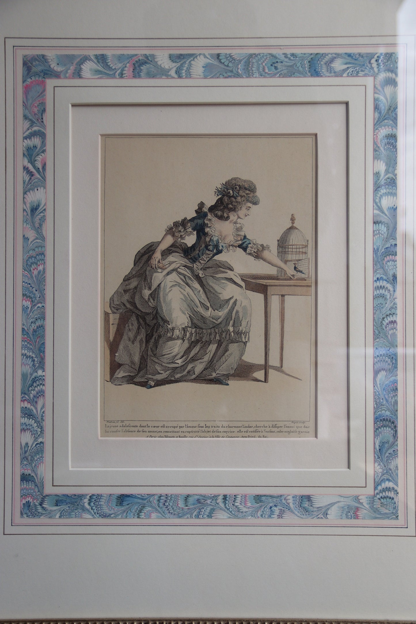 Large Framed Fashion Print with Hand Drawn Matte