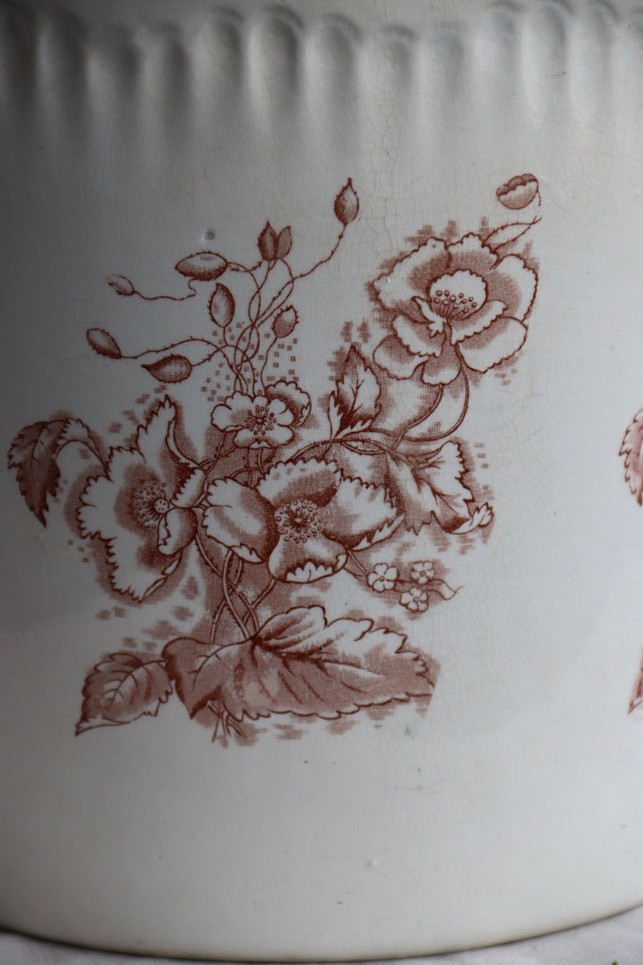 Vintage Floral Ironstone Pot