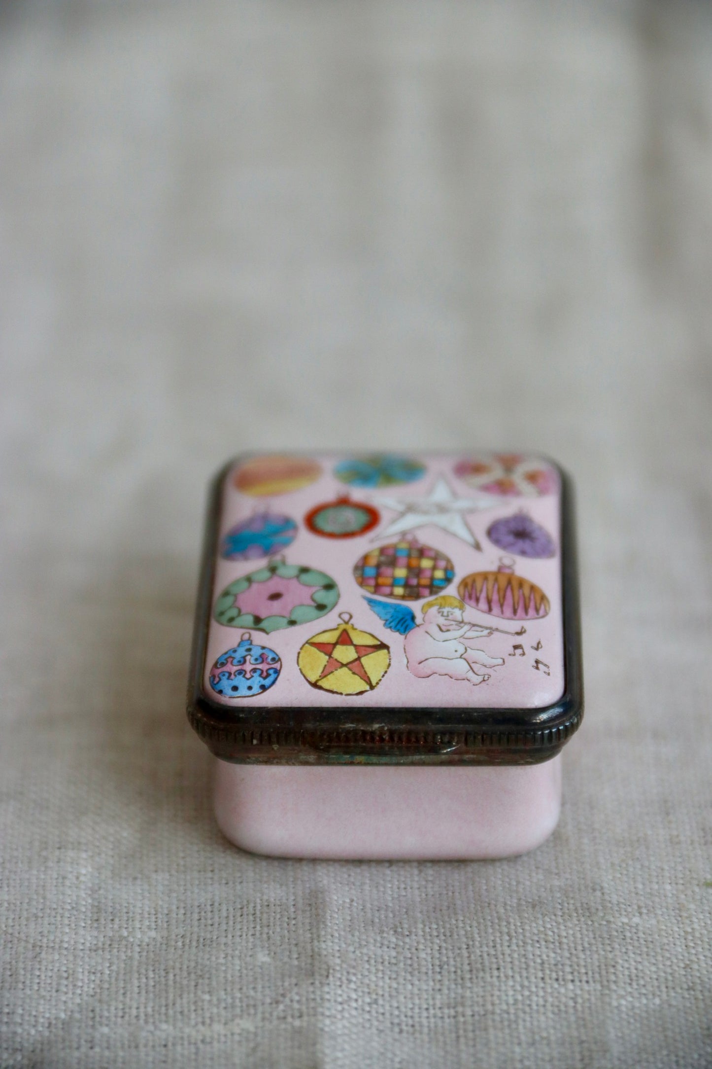 Halcyon Days Andy Warhol Christmas Baubles Enamel Box