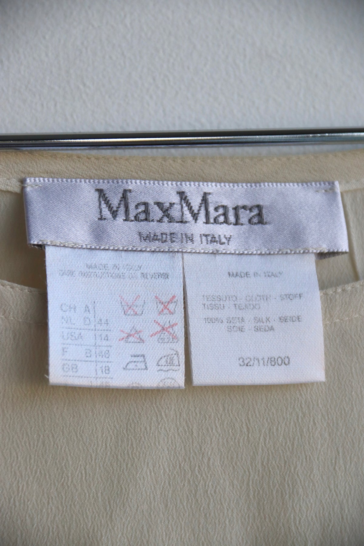 Max Mara Cream Silk Top