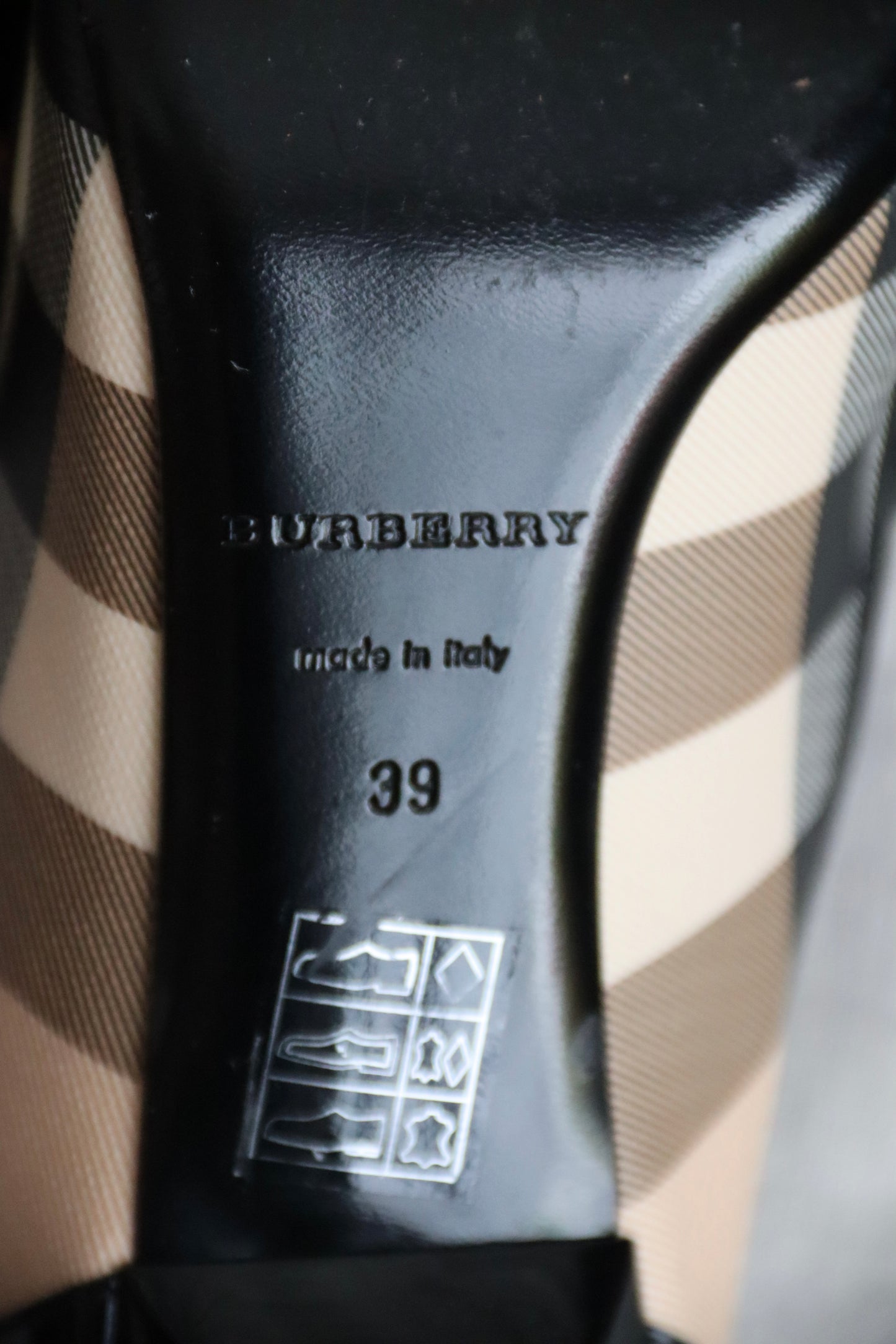 Burberry Black Patent Leather Heels - as is