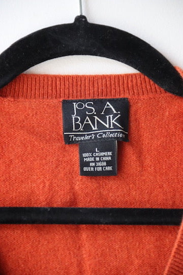 Jos. A. Bank Orange Cashmere Sweater Vest