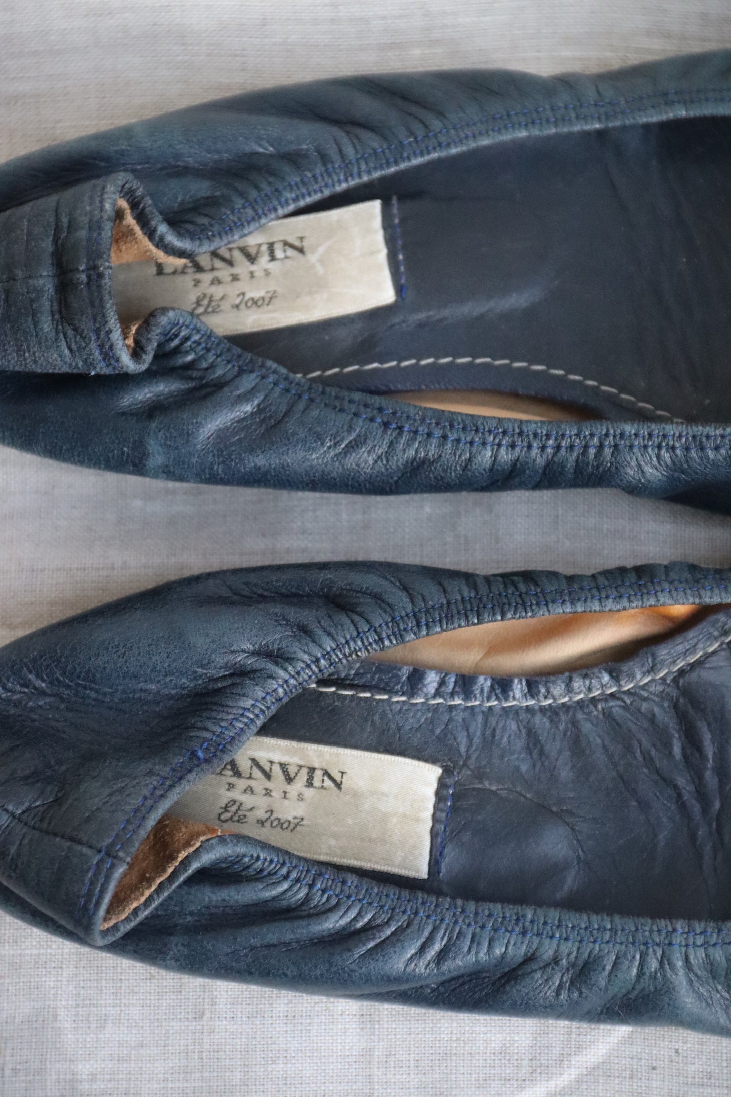 Lanvin Blue Leather Ballet Flats - 10