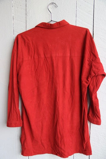 Vintage Vakko Red Suede Leather Top