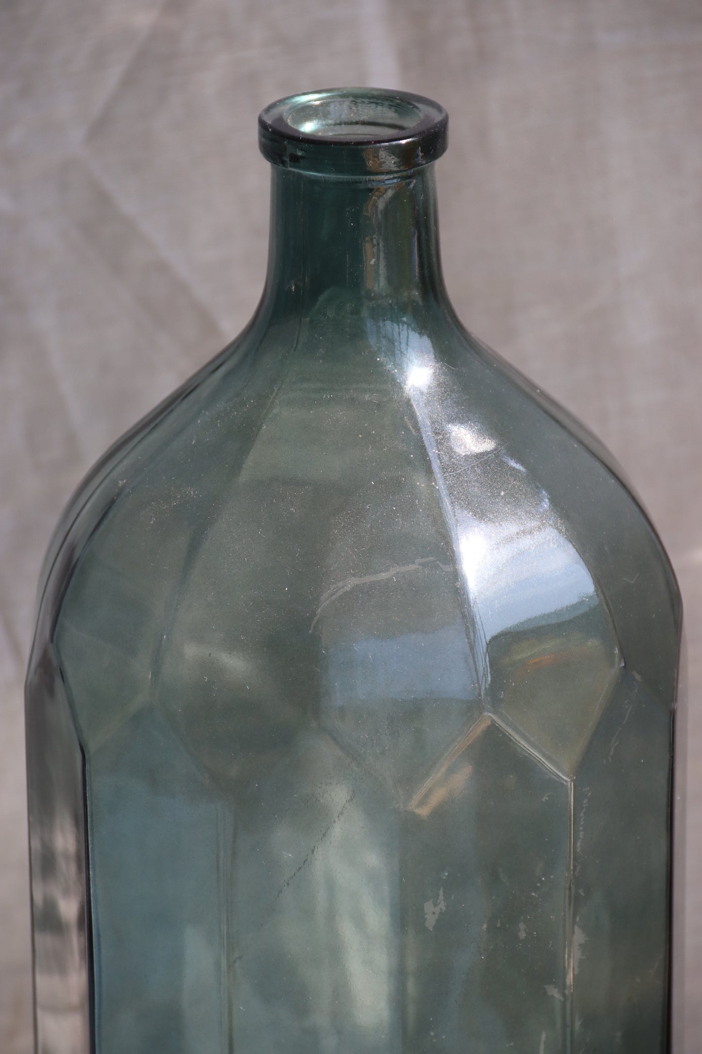 Large Faceted Glass Bottle