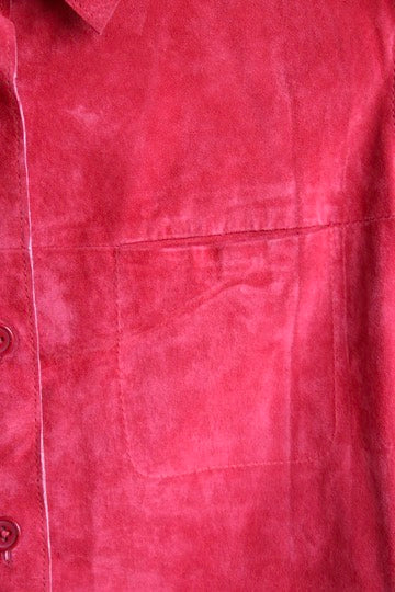 Vintage Clothes Revue Tomato Red Suede Leather Top