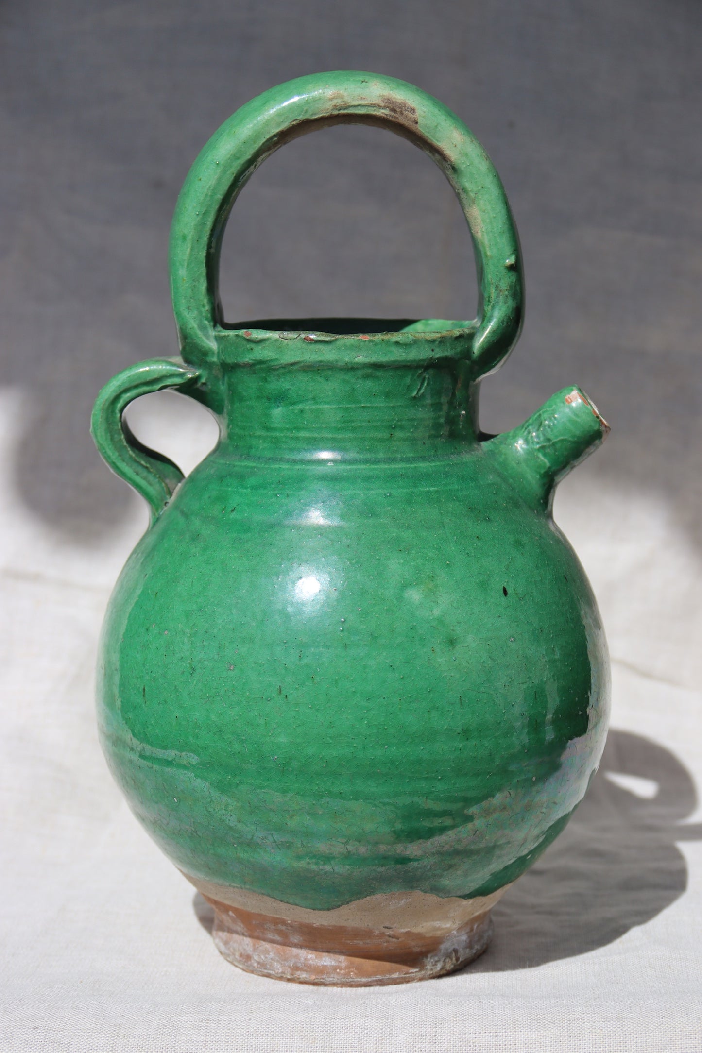 Antique French Green Water Jug