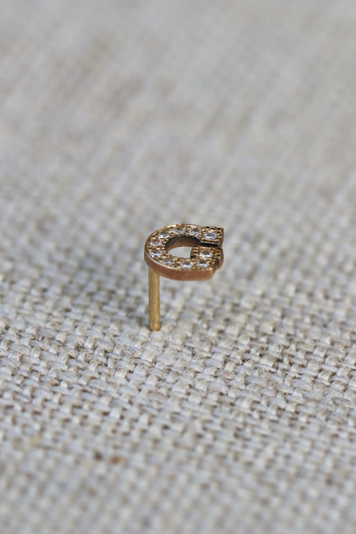 Zoe Chicco 14k Pavé Diamond Initial Letter G Stud