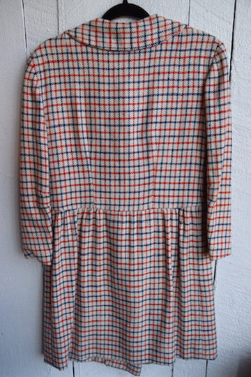 Vintage 60s Liso Plaid Button-Front Coat
