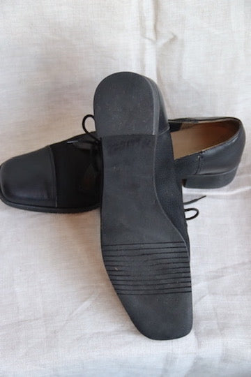 Salvatore Ferragamo Black Nylon Mesh Oxfords - 10