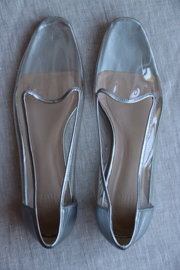 Maryam Nassir Zadeh Silver and Clear Flats