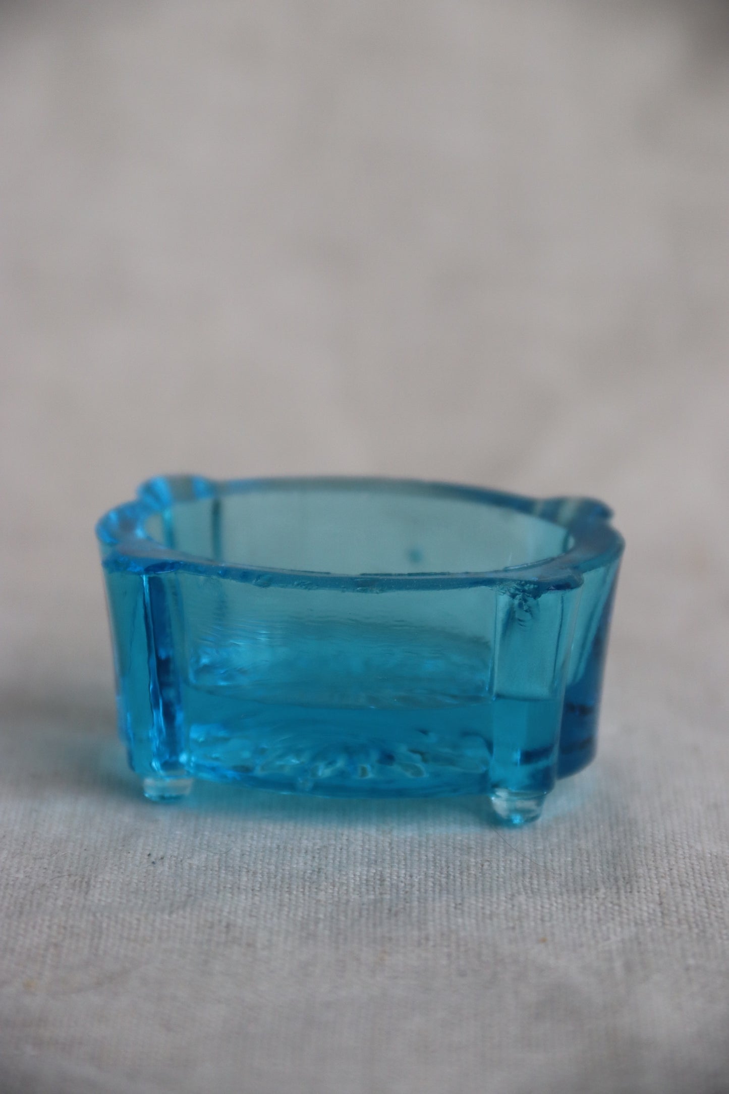 Miniature Blue Glass Salt Cellar