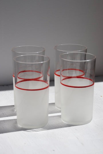 Set of 4 Half Frosted Glasses