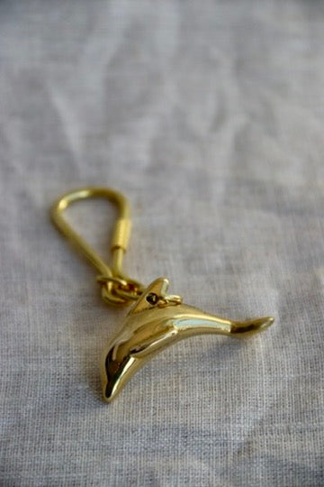 Vintage Brass Sea Animal Keychains