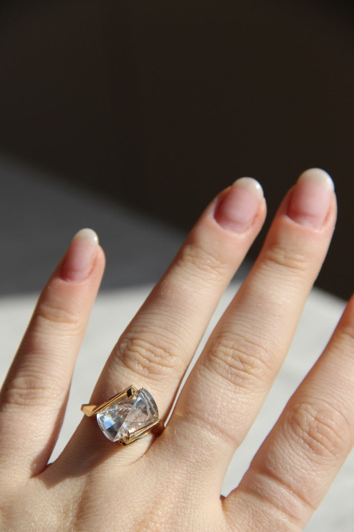 Fantasy Cut Cubic Zirconia Ring - 10K