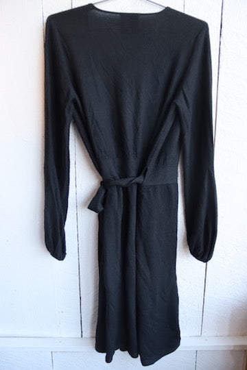 Akris Bergdorf Goodman Black Cashmere Wrap Dress