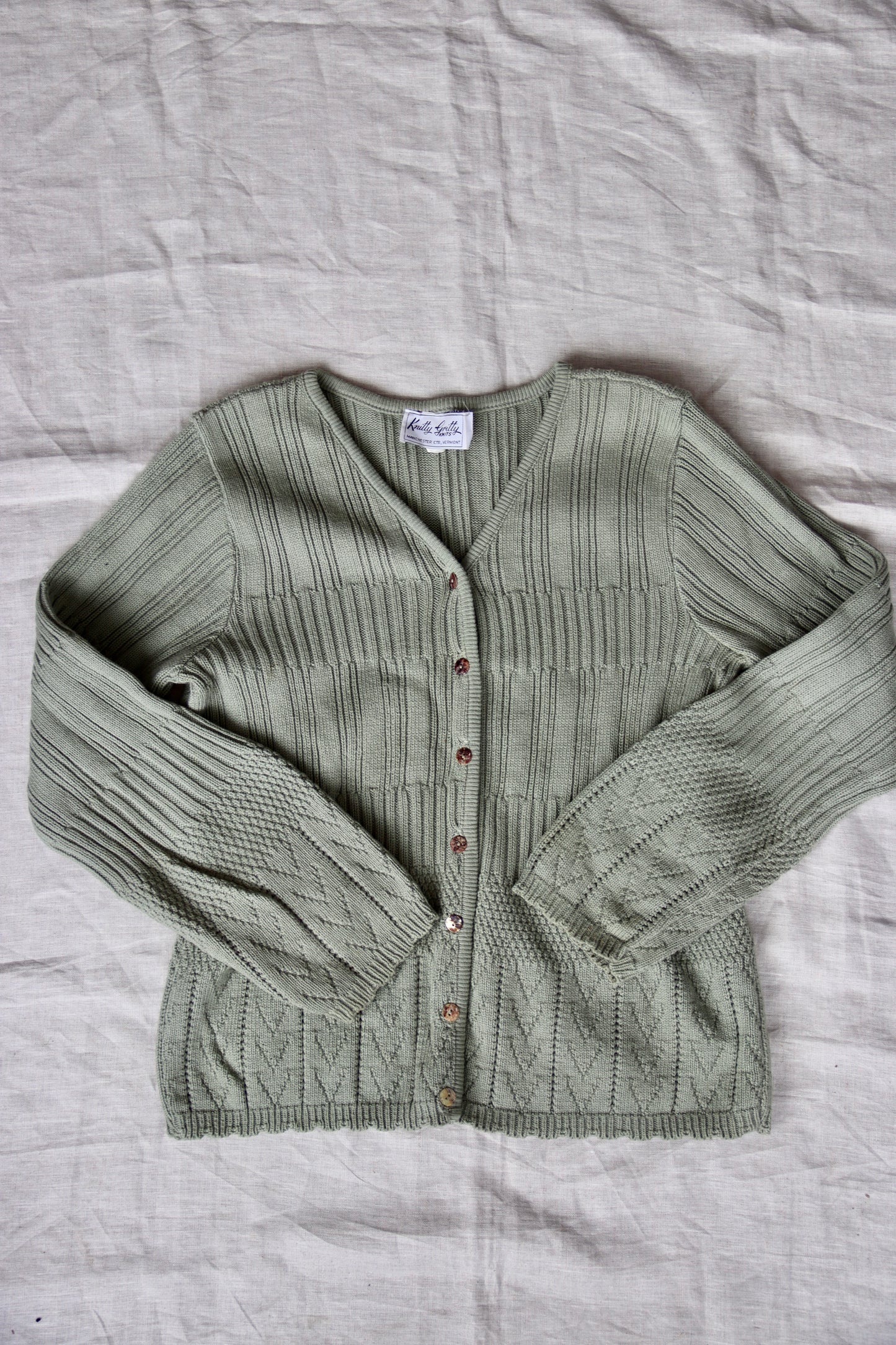 Vintage Knitty Gritty Knits Sage Green Sweater