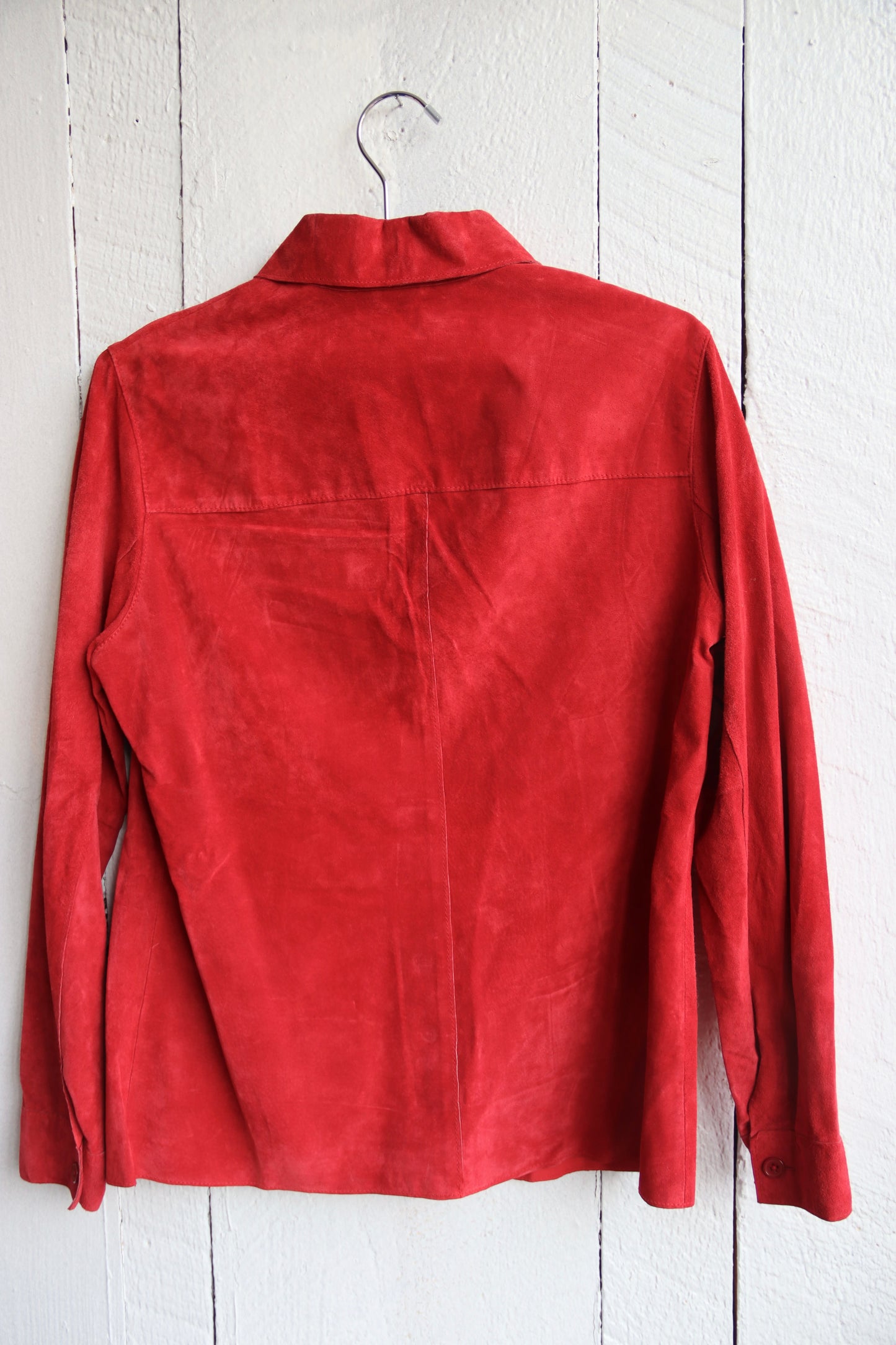 Vintage Clothes Revue Tomato Red Suede Leather Top