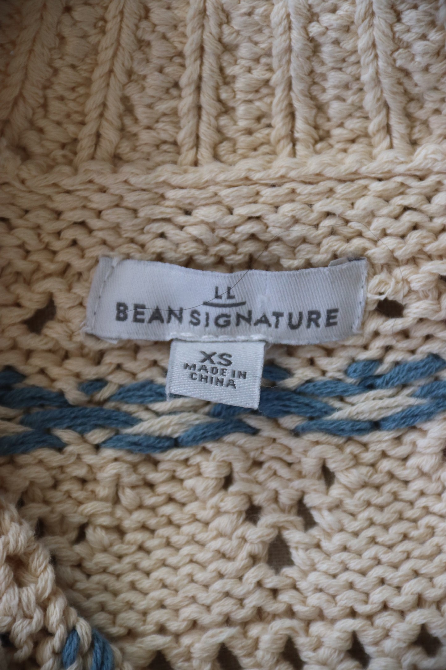 Bean Nature White Cotton Sweater