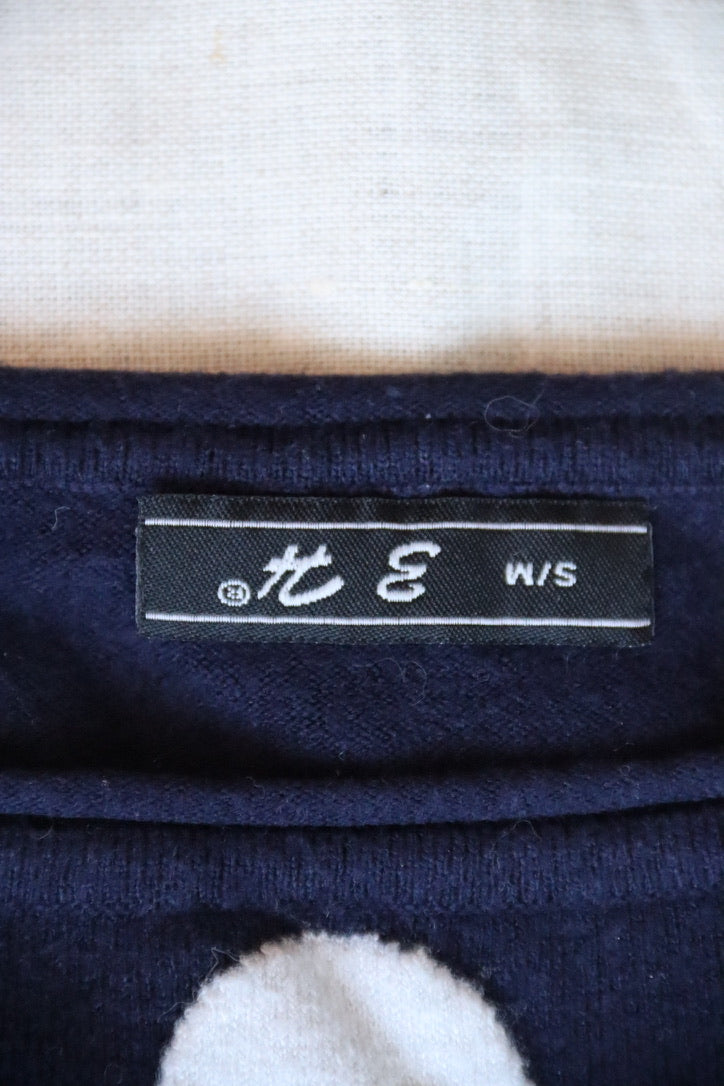 Dark Blue Smiley Face Sweater