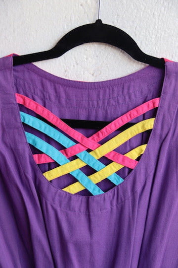 Vintage 90s Purple Rope Dress