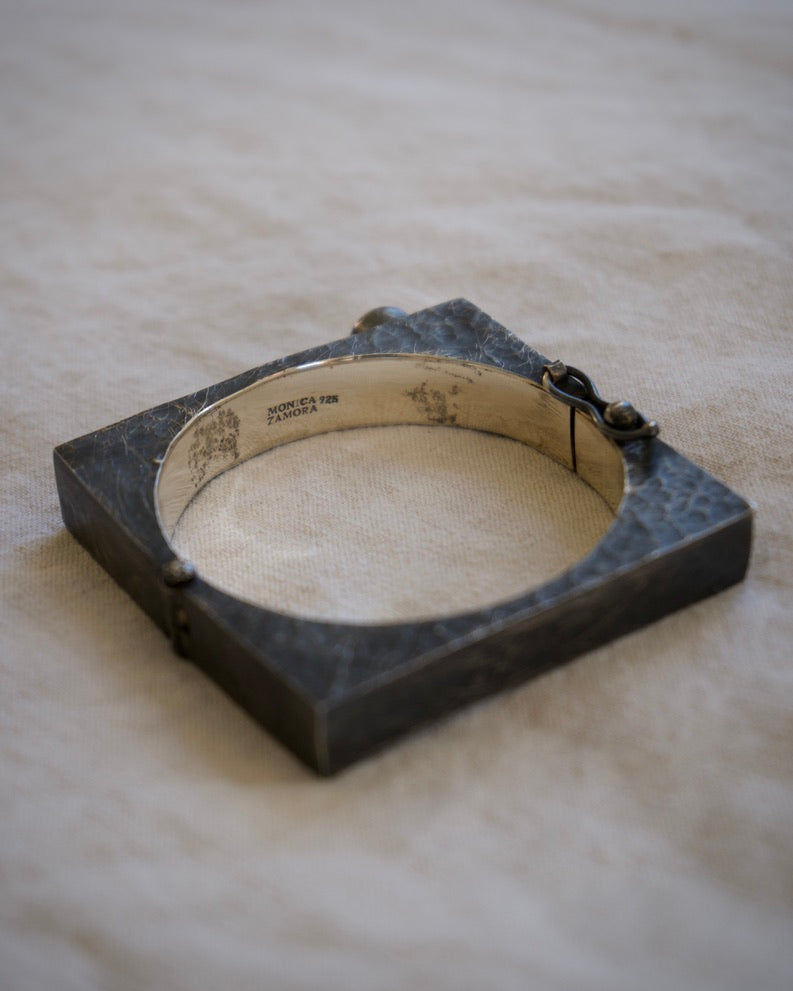 Balaam by Monica Zamoria "Geometrixs" Sterling Pearl Hinged Bangle