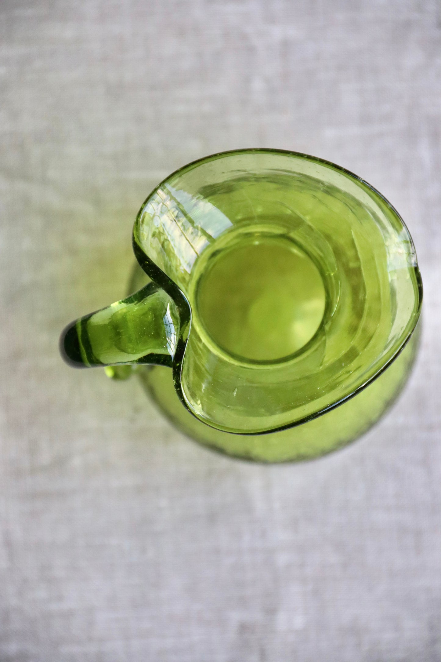 Green Crackle Glass Pitcher Vase