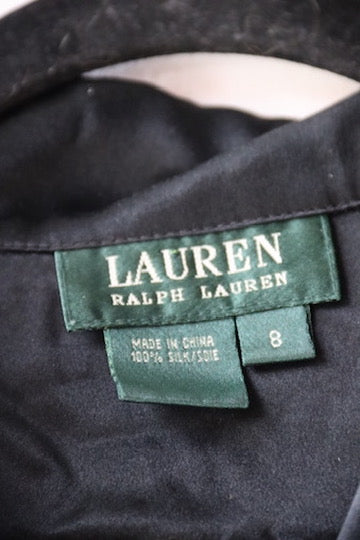 Ralph Lauren “lauren” Black Satin Top