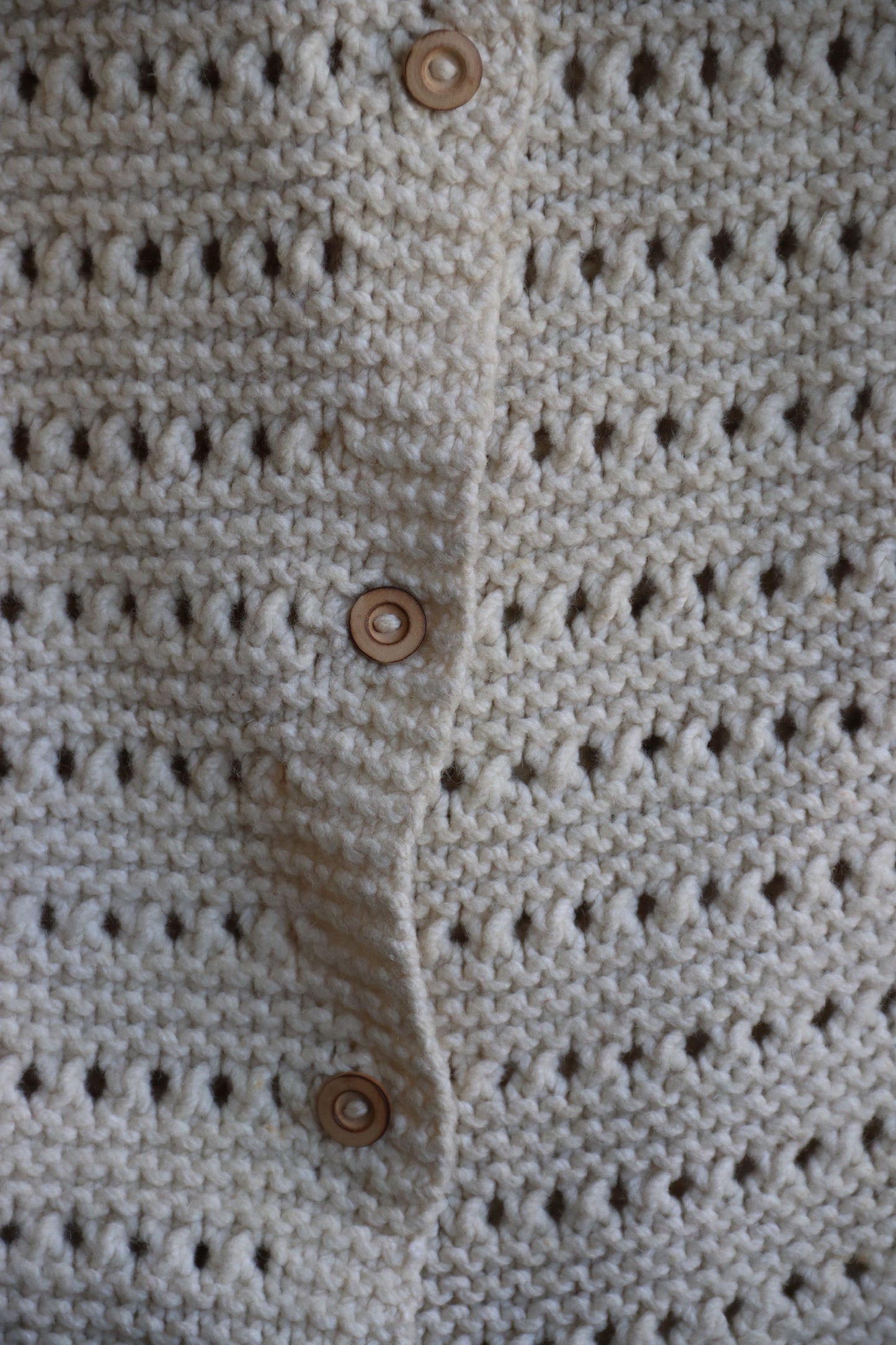 Vintage White Knit Long Sweater - as is