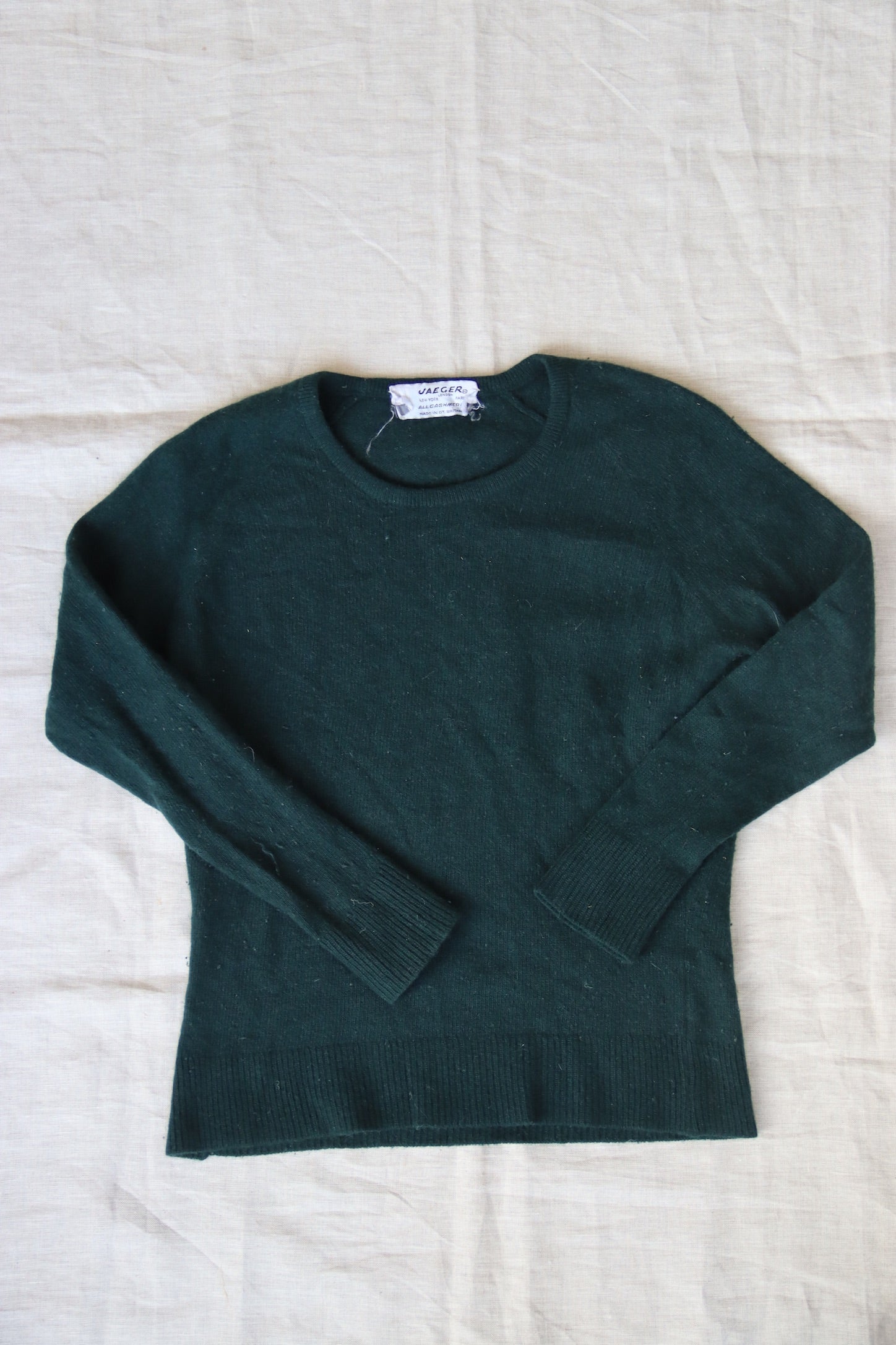 Vintage Jaeger Green Cashmere Sweater – halfshellvintage