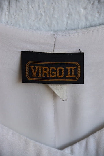 Vintage 90s Virgo II Black and White Dress with Gold Straps