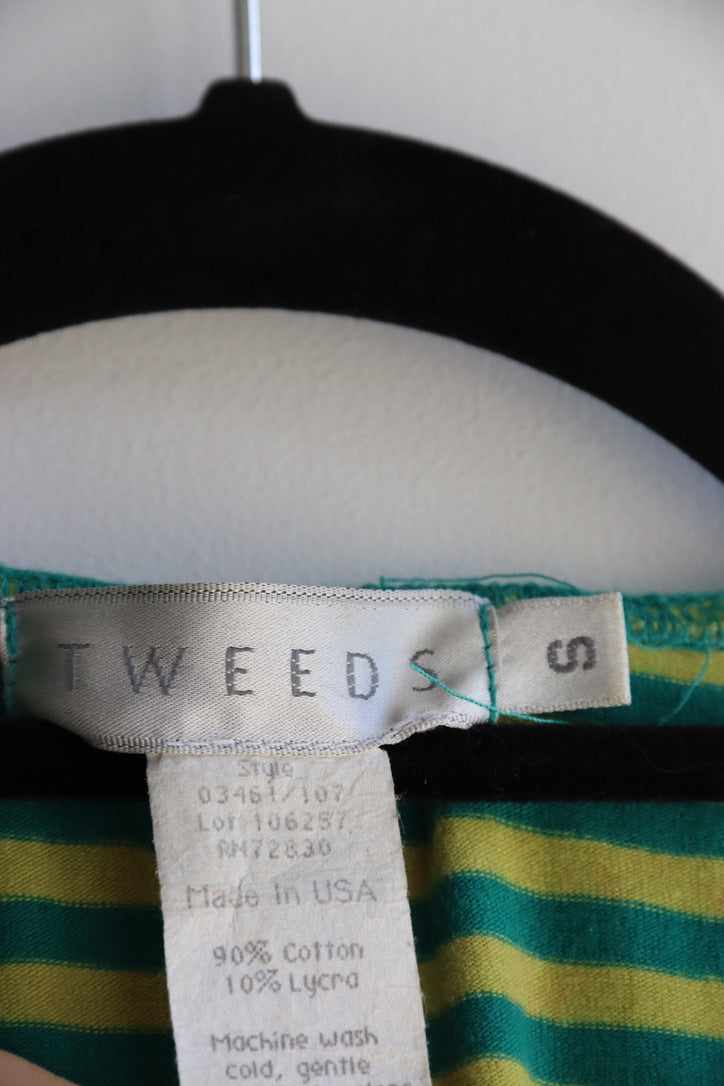 Tweeds Green and Yellow Striped Romper