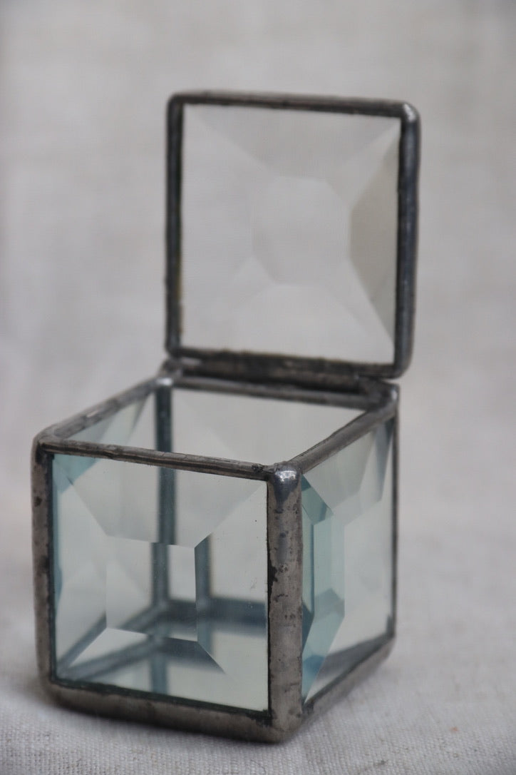 Vintage Saul Farber Beveled Glass Prism Boxes