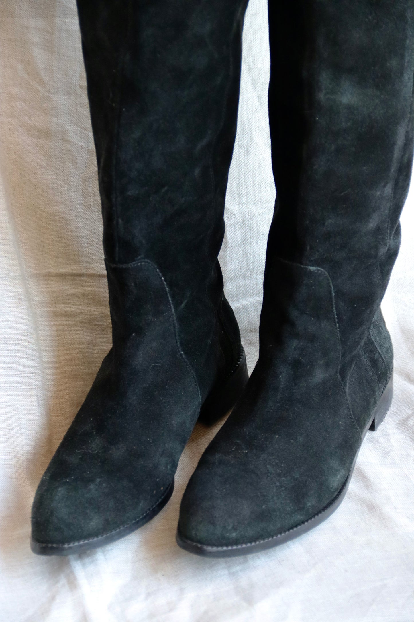 Charles David Knee High Black Suede Boots