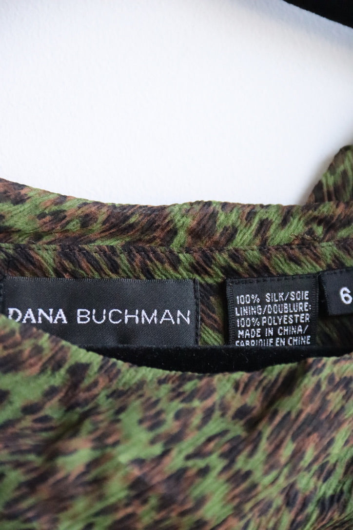 Dana Buchman Green Silk Dress