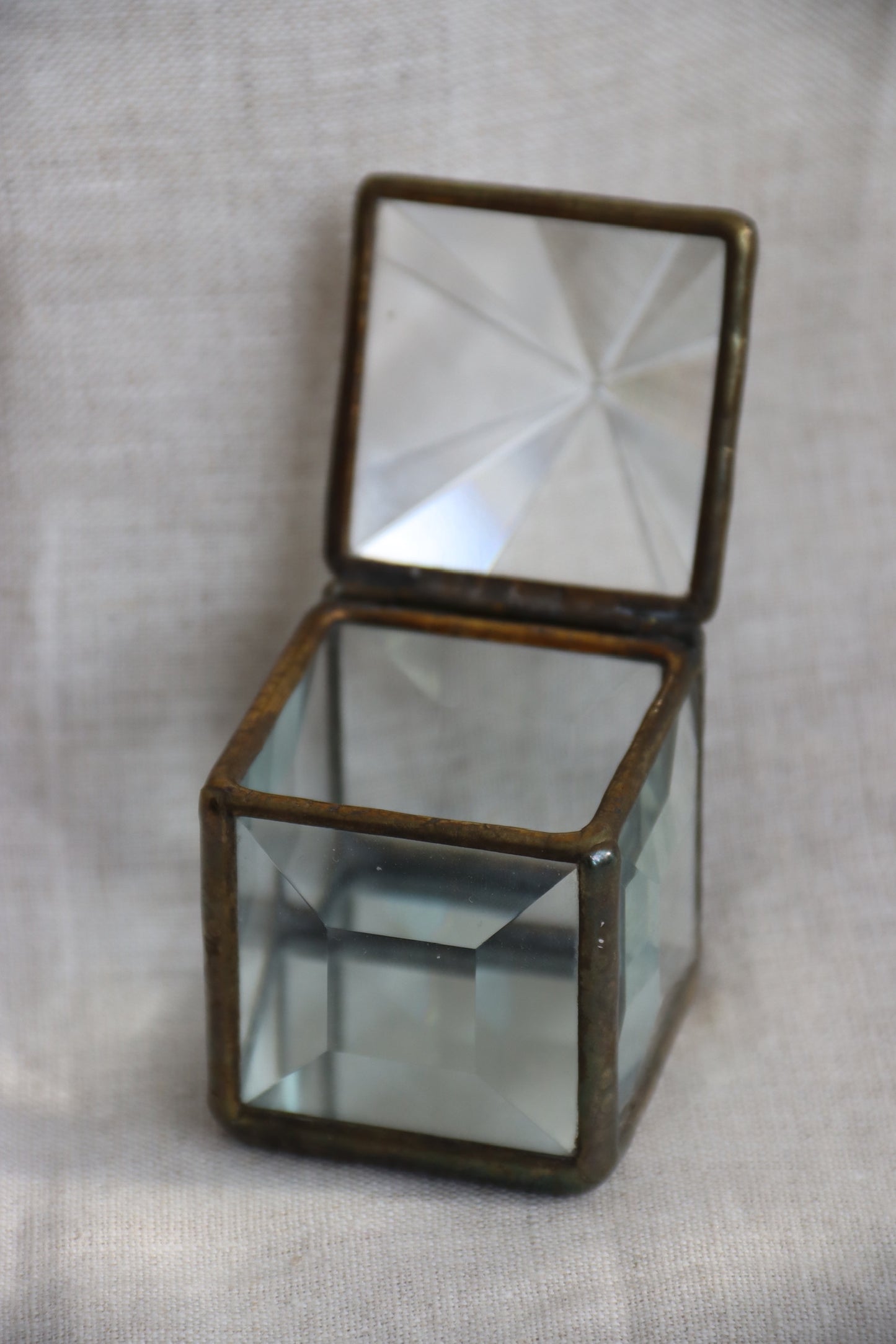 Vintage Saul Farber Beveled Glass Prism Boxes
