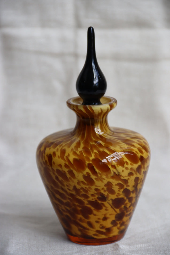 Brown Speckled Tortoise Glass Perfume Bottle