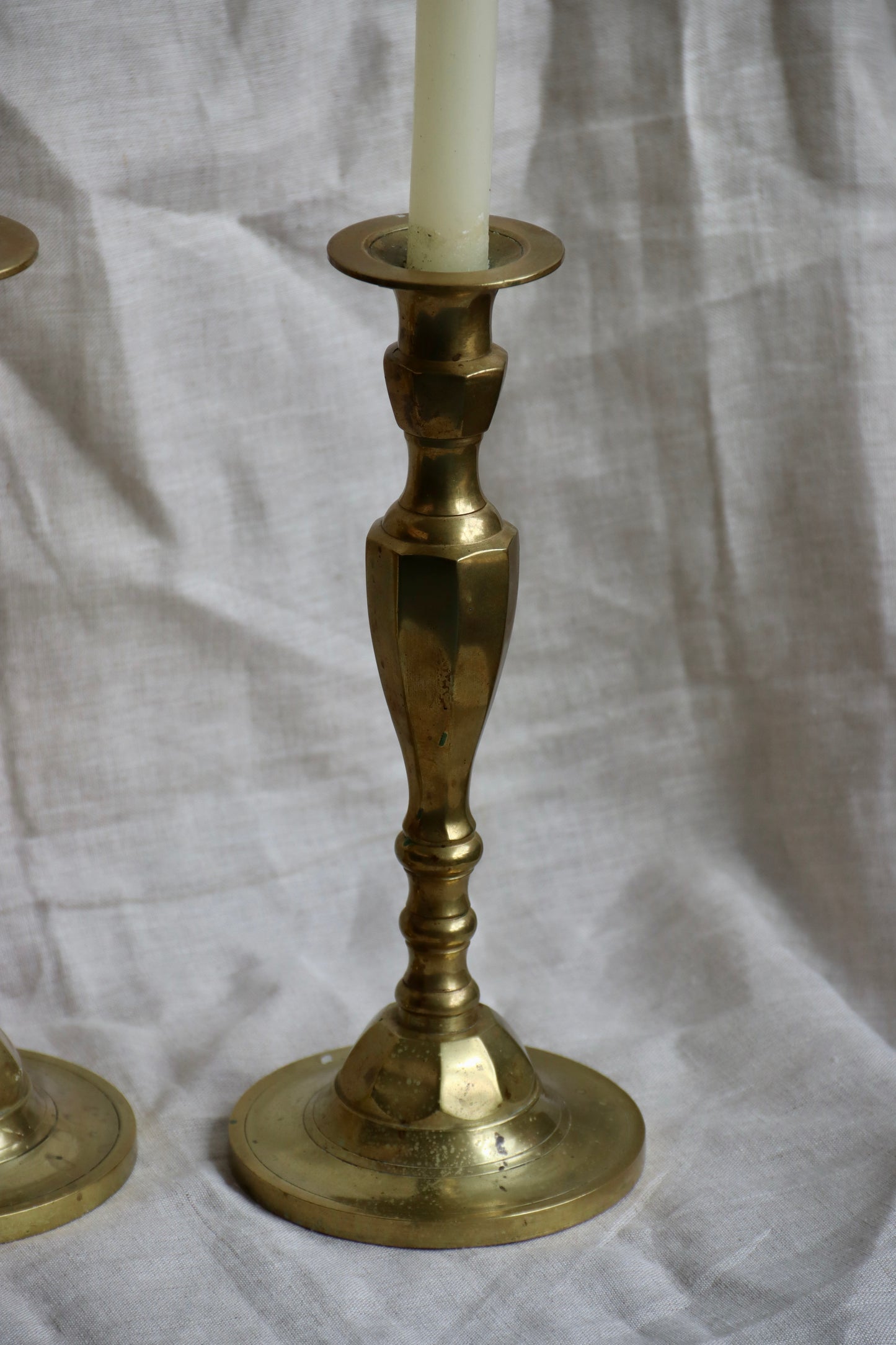 Vintage Pair of Brass Candlesticks
