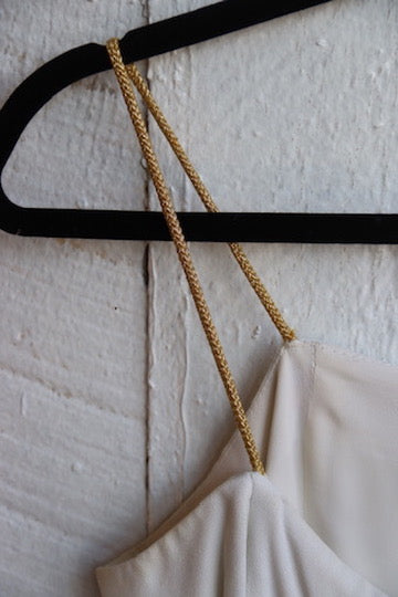 Vintage 90s Virgo II Black and White Dress with Gold Straps