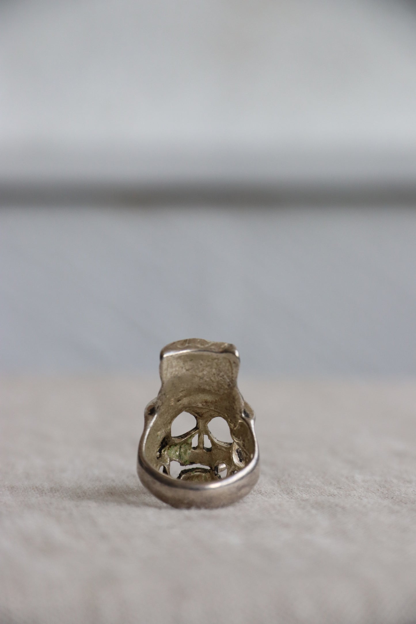 Sterling Silver Skull Ring with Top Hat
