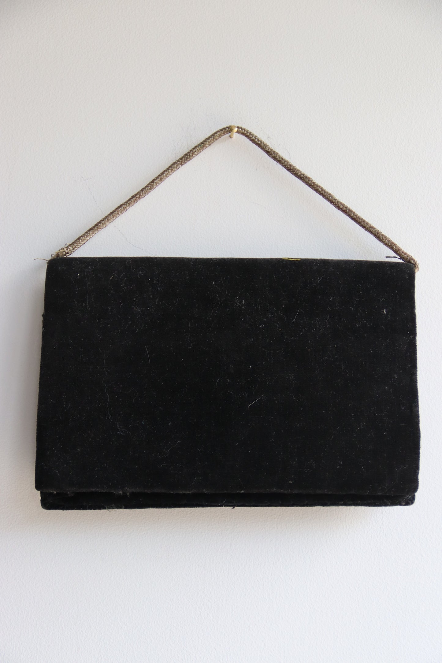 Vintage Black Velvet and Embroidered Purse