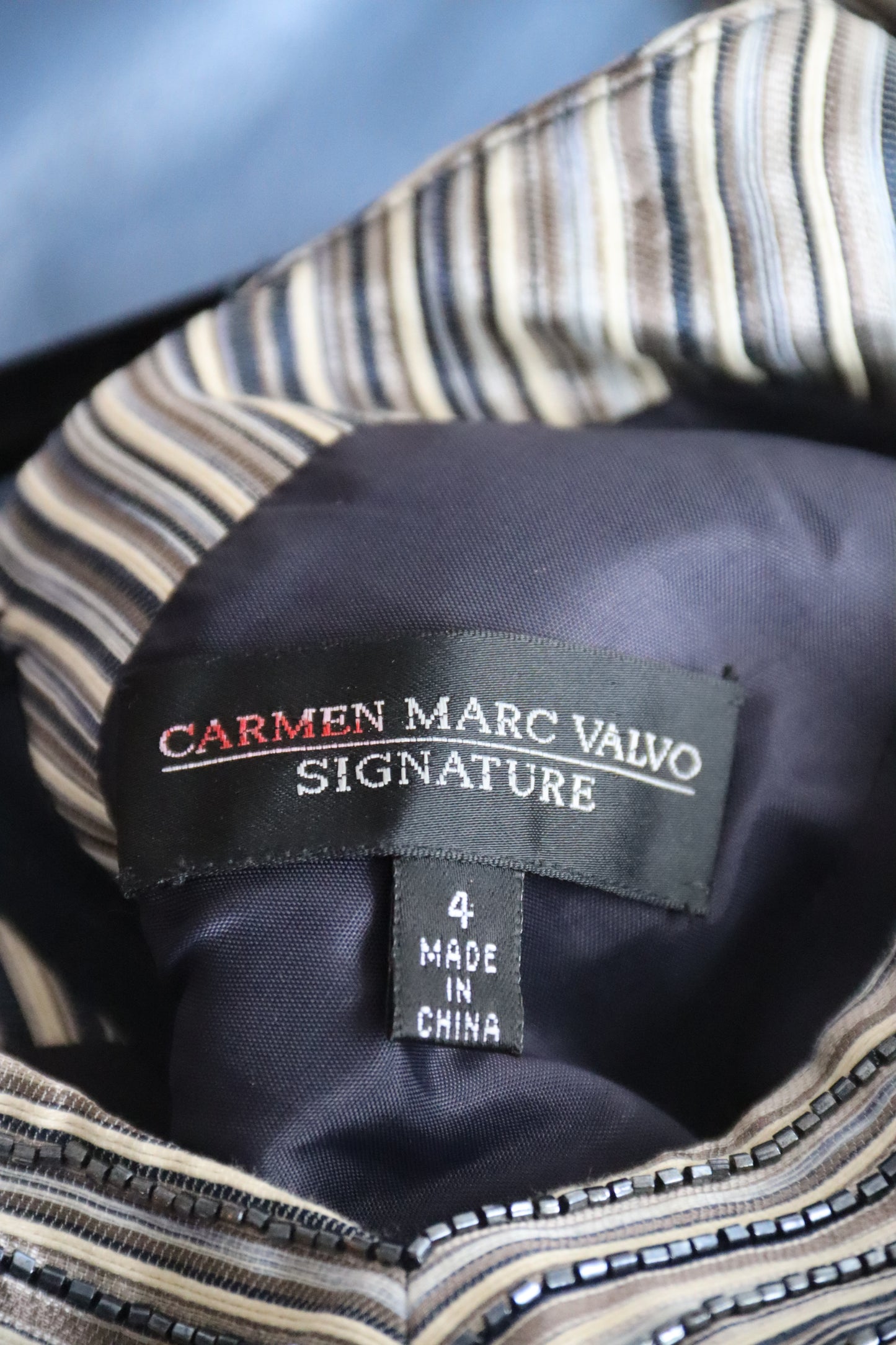 Carmen Marc Valvo Beaded Top