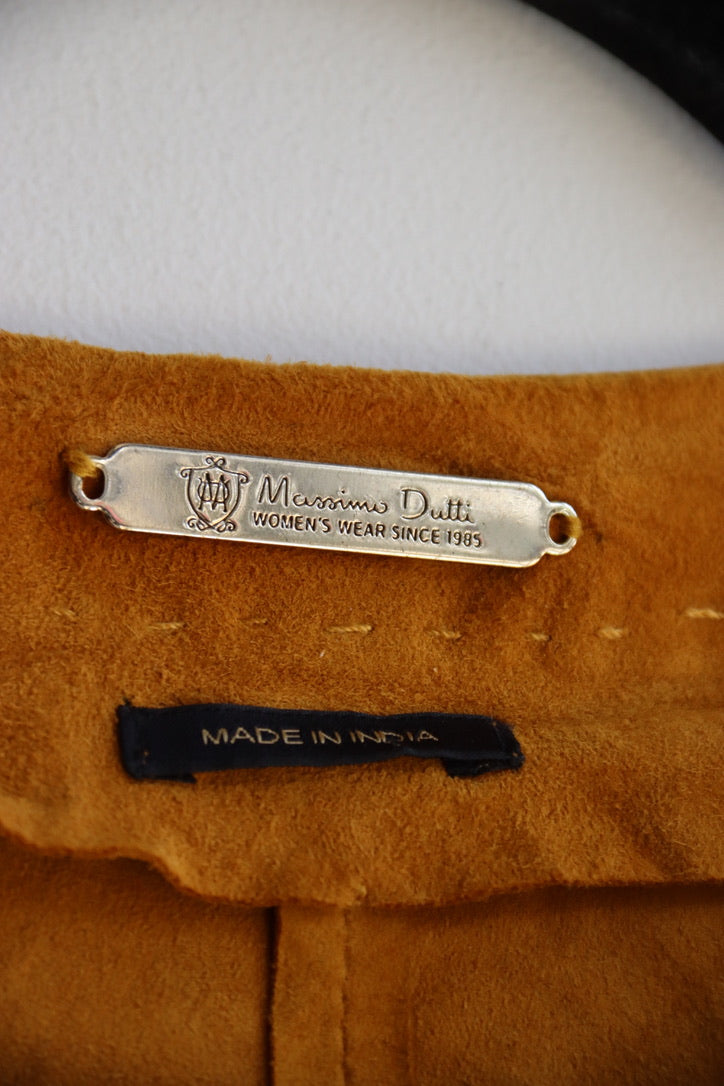 Massimo Dutti Mustard Yellow Suede Top