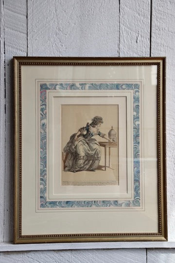 Large Framed Fashion Print with Hand Drawn Matte