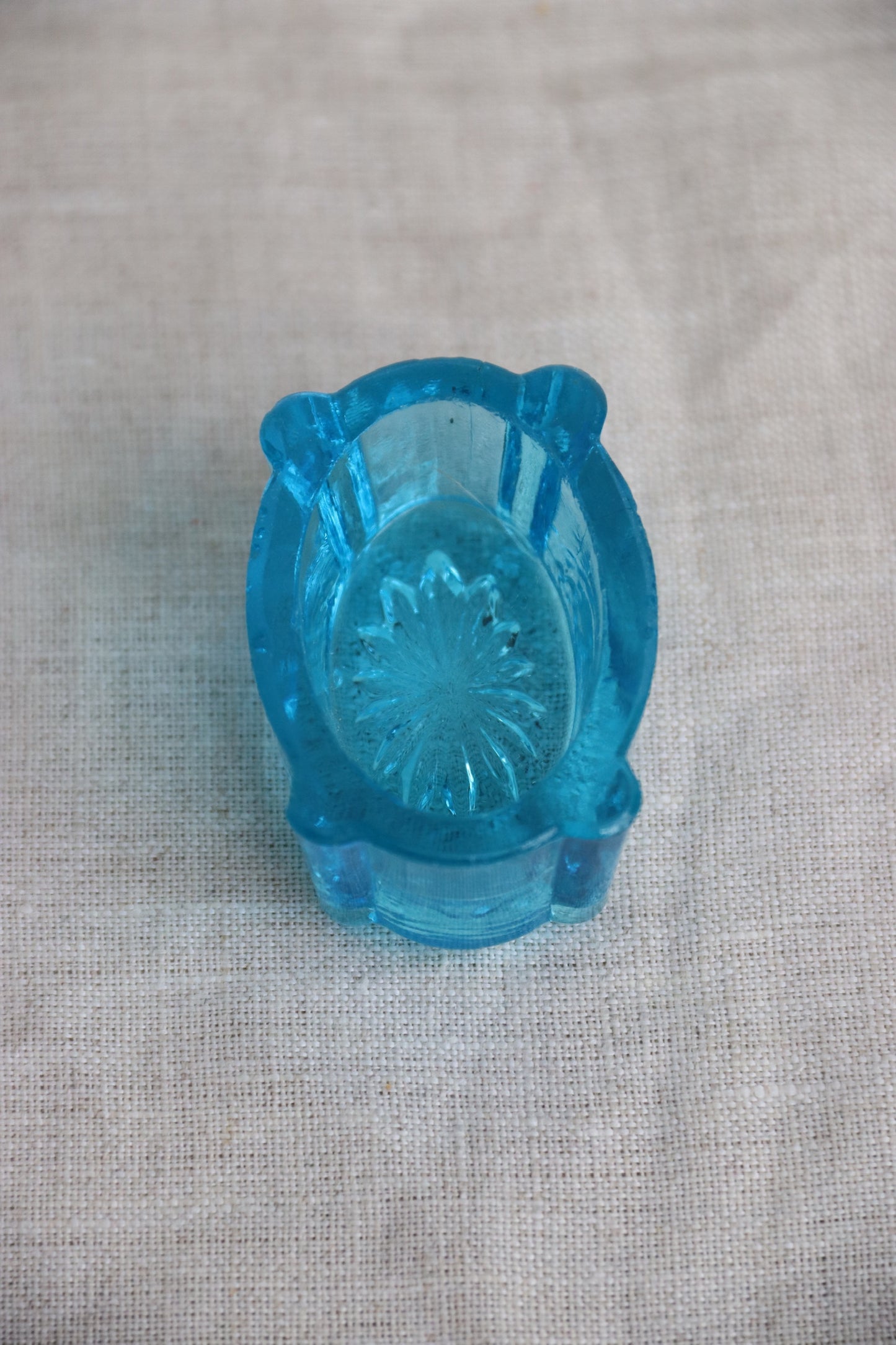 Miniature Blue Glass Salt Cellar