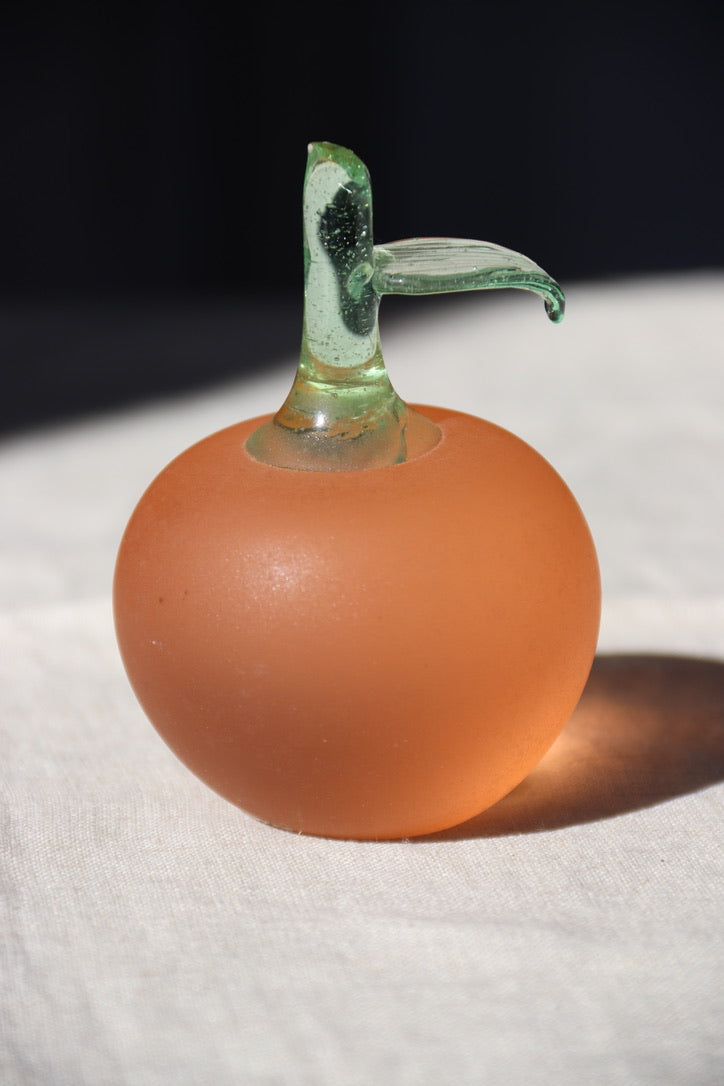 Peach Frosted Glass Paperweight