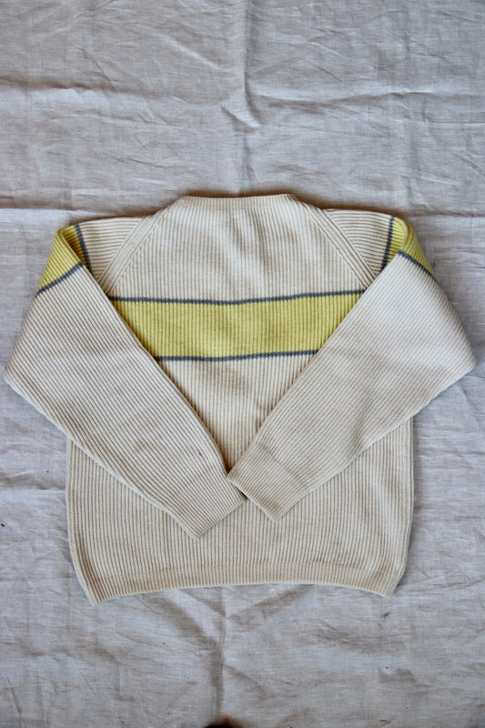 Vintage Ski Sweater with Yellow Stripe