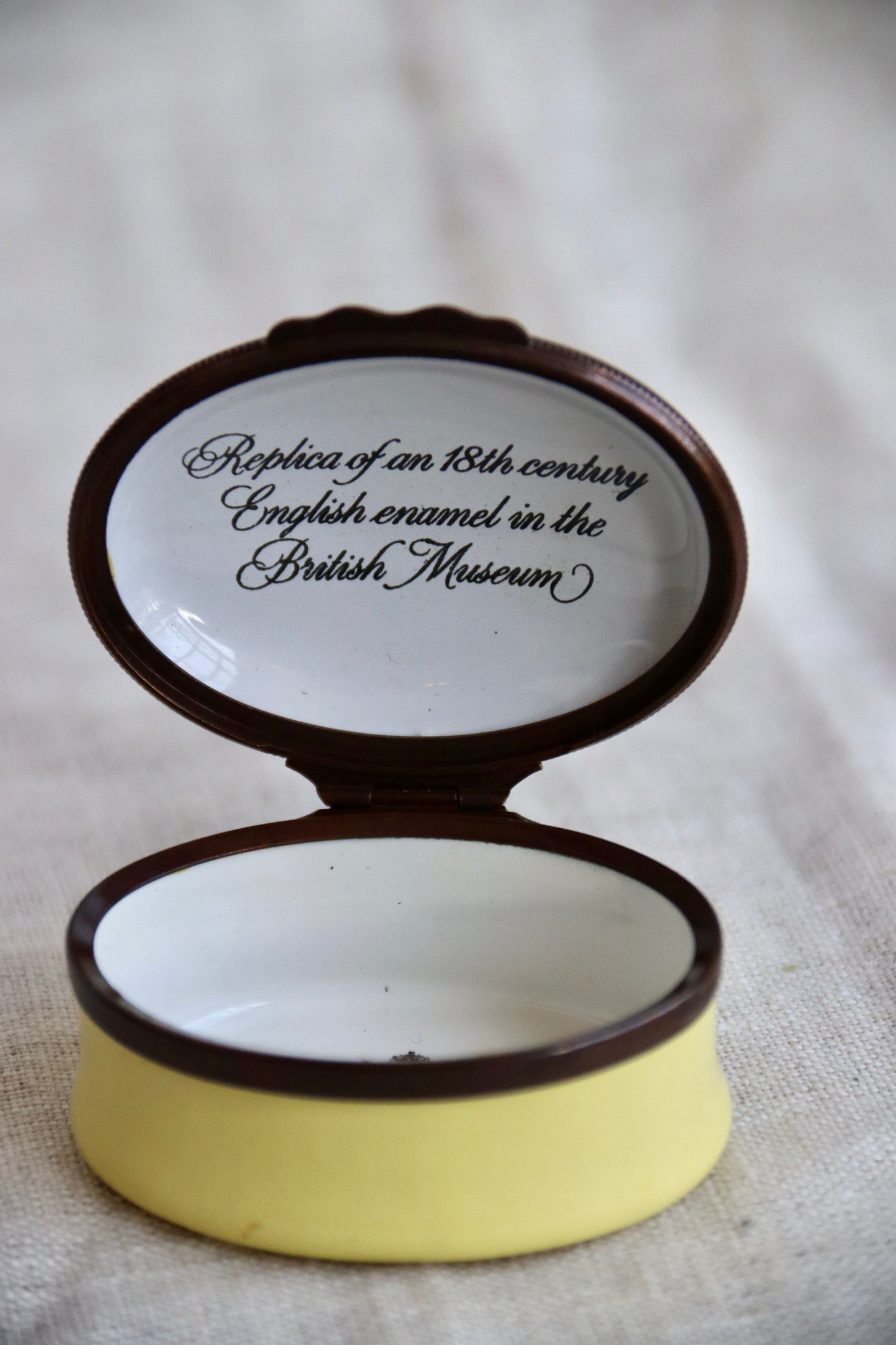 Halcyon Days Yellow Enamel Box